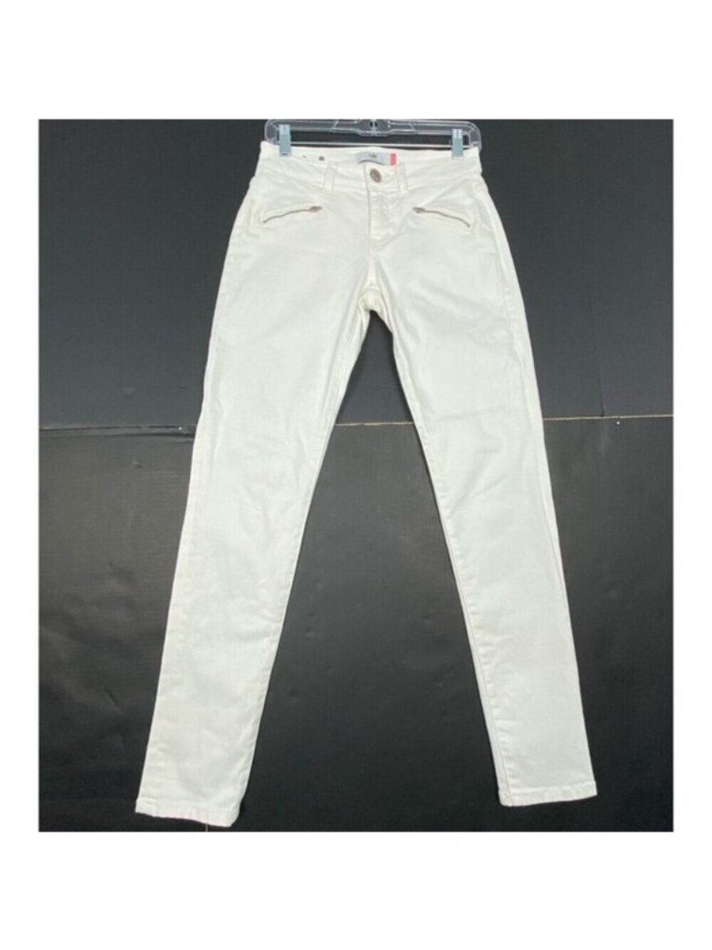 Cabi Zip Curvy Skinny Jean White Womens size 2 Style #5317. Stretch Pockets